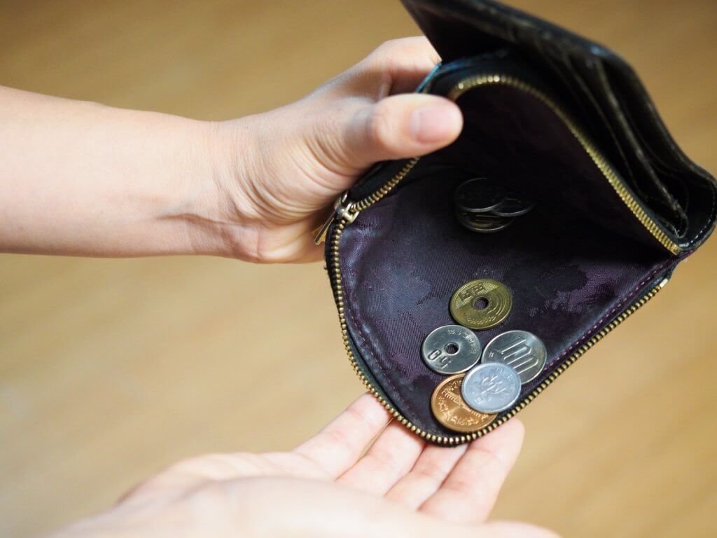 お金がほとんどない財布